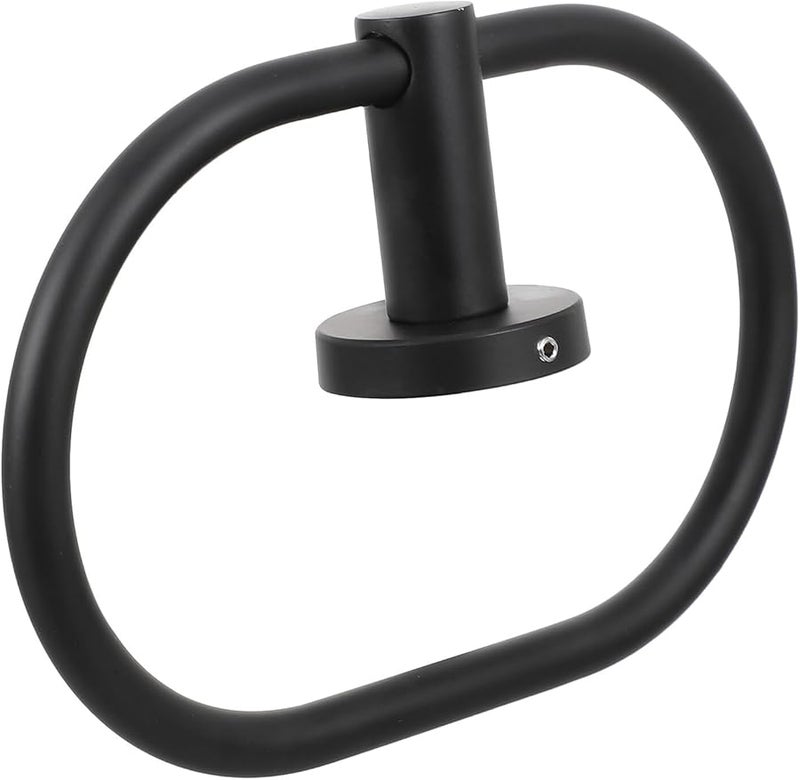 Black Stainless Steel Towel Ring Wall Mounted Holder For Bathroom Kitchen Easy Installation - Image 1