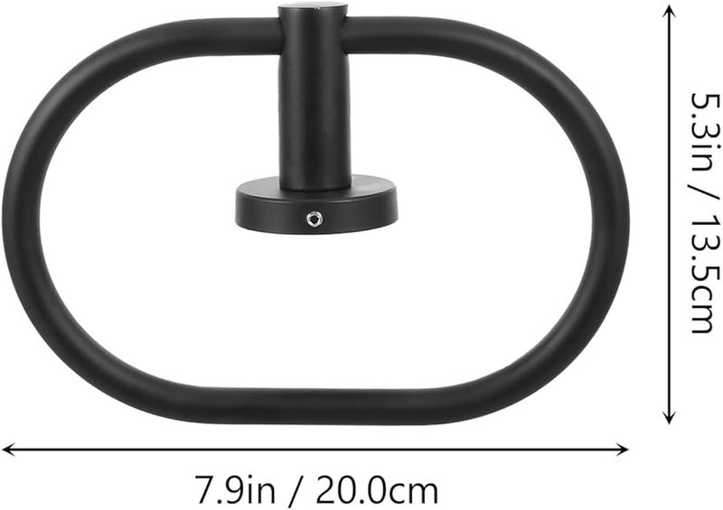 Black Stainless Steel Towel Ring Wall Mounted Holder For Bathroom Kitchen Easy Installation - Image 3