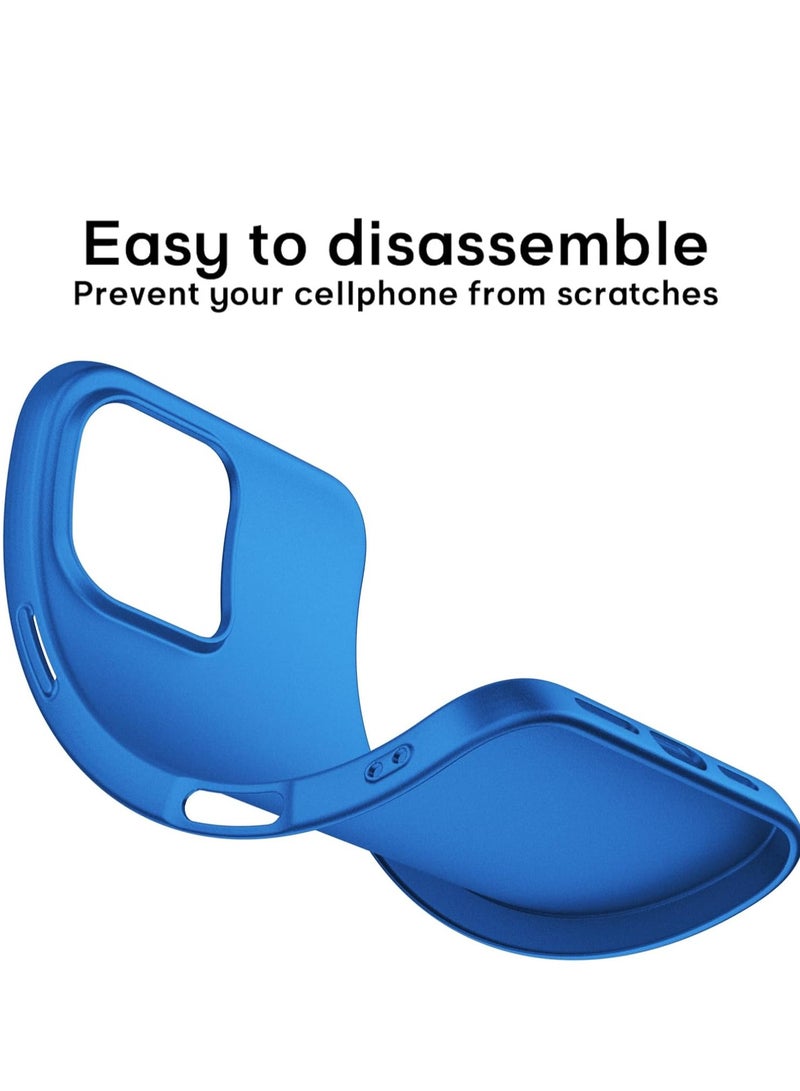 iPhone 16 Pro Ultra-Thin Matte Case with Camera & Screen Protectors - Shockproof & Scratch-Resistant in Blue
