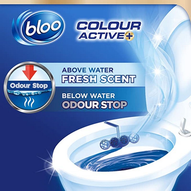 bloo كتلة المرحاض النشطة الملونة من بلو 2x50غ مبيض - معطر حافة المرحاض لتنظيف المرحاض، إزالة البقع ورائحة تدوم طويلاً - Image 4