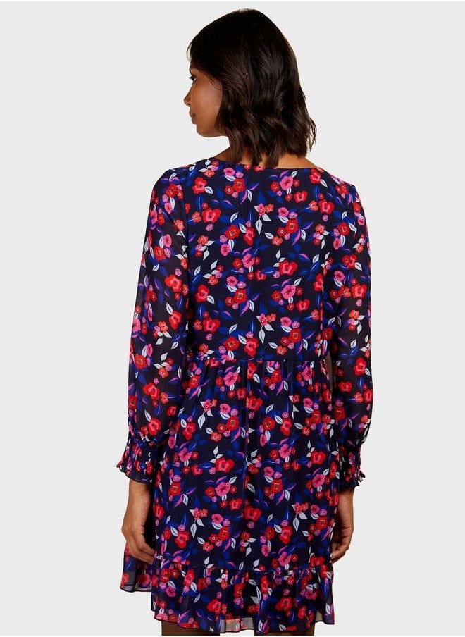 Little Mistress Floral Tiered Dress - Image 3