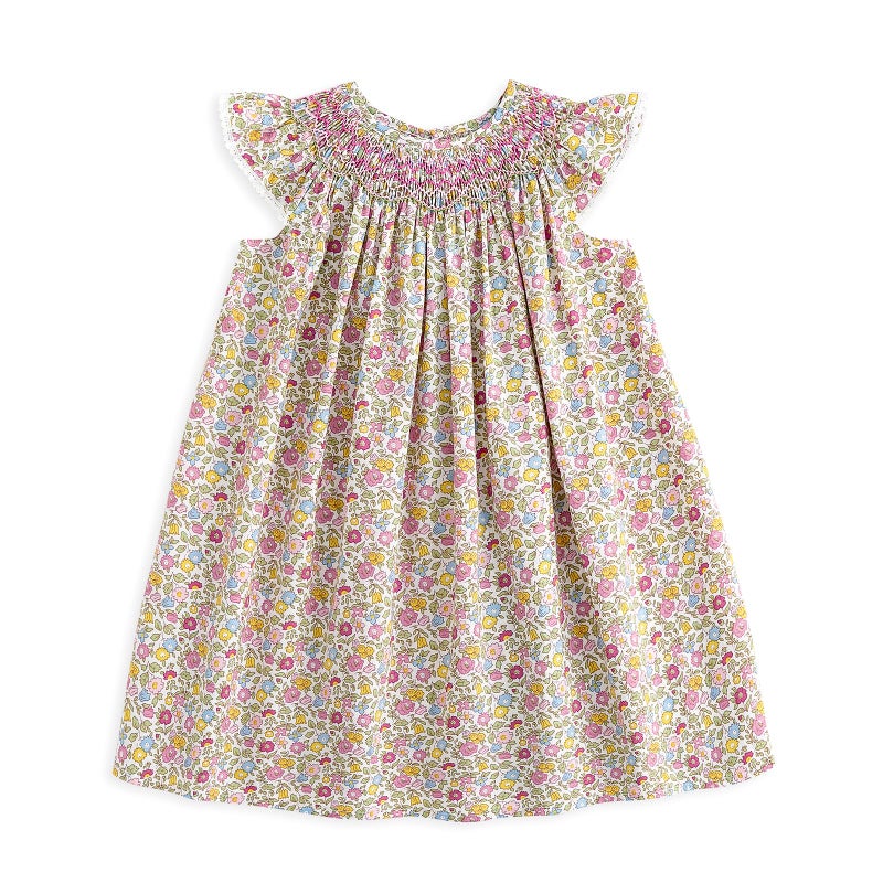 Simplee kids Baby Girls Smocked Dress Summer Casual Dresses with Handmade Smockings Floral Print Sundress Princess Dress for Toddlers - Image 1