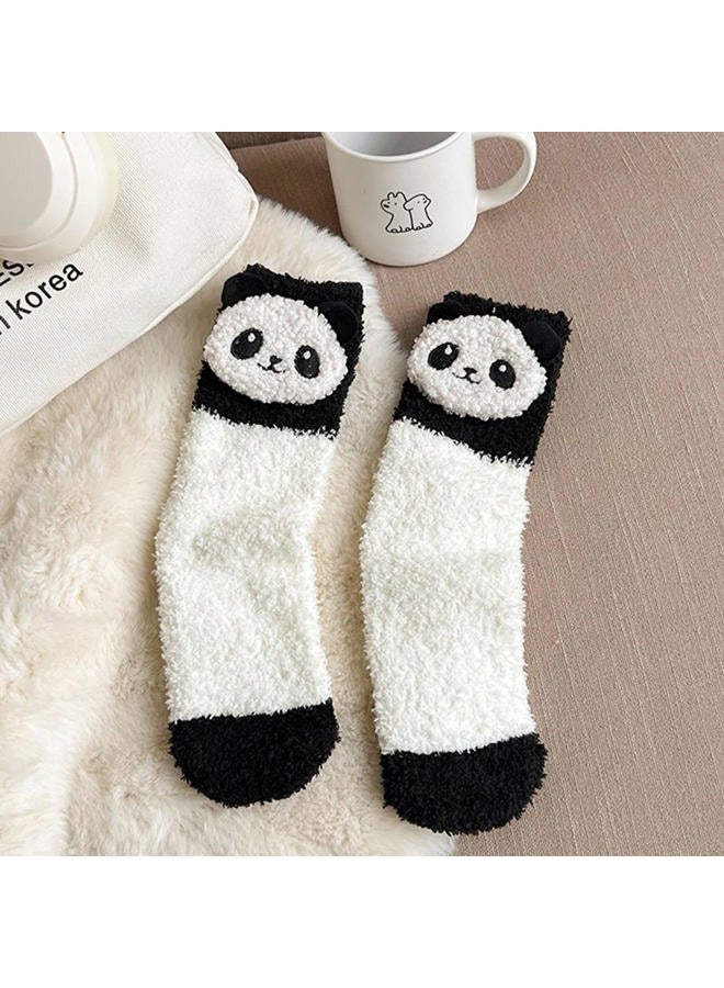 Benefeet Sox Cute Fuzzy Socks for Women Girls Panda Socks Fluffy Cozy Warm Winter Socks Funny Animal Slipper Socks Plush Sleeping Socks Indoor Home Socks 1 Pair - Image 3
