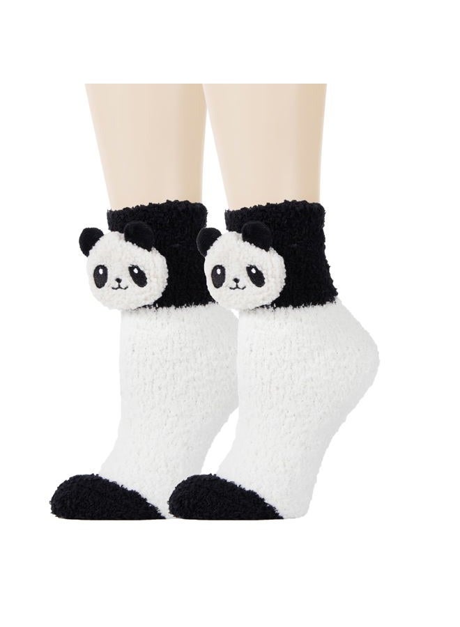 Benefeet Sox Cute Fuzzy Socks for Women Girls Panda Socks Fluffy Cozy Warm Winter Socks Funny Animal Slipper Socks Plush Sleeping Socks Indoor Home Socks 1 Pair - Image 1