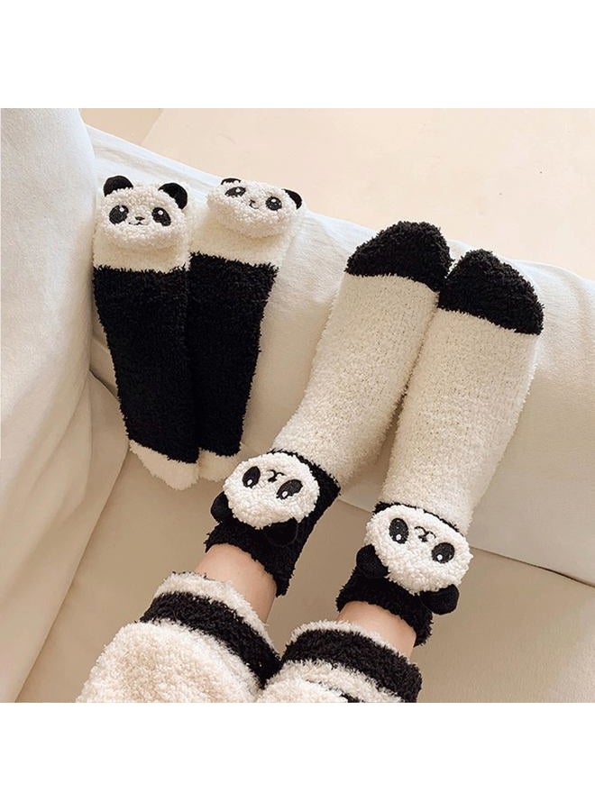 Benefeet Sox Cute Fuzzy Socks for Women Girls Panda Socks Fluffy Cozy Warm Winter Socks Funny Animal Slipper Socks Plush Sleeping Socks Indoor Home Socks 1 Pair - Image 4