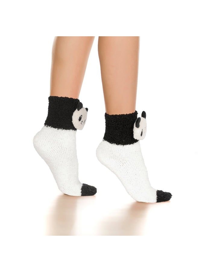 Benefeet Sox Cute Fuzzy Socks for Women Girls Panda Socks Fluffy Cozy Warm Winter Socks Funny Animal Slipper Socks Plush Sleeping Socks Indoor Home Socks 1 Pair - Image 5