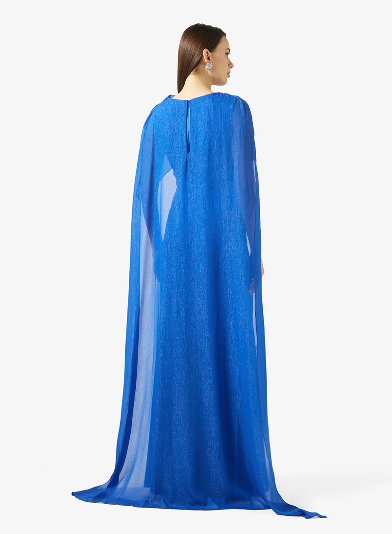 Namshi x  Cape Detail Chiffon Mermaid Dress for Women | Best Price UAE