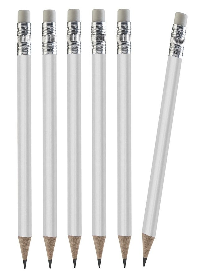 TH Golf 100pcs Golf Pencils, 4 Inch Mini Half Pencils with Eraser Sharpened Wood Mini Round for Schools Wedding Toddlers Home Corporate Multiple Colours (White) - Image 1