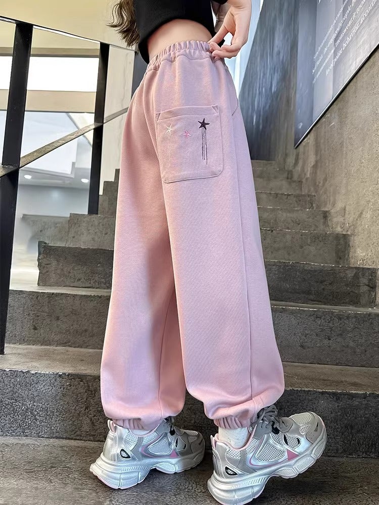 Girls' Pants For Big Children'S Loose Fashionable Western-Style Autumn Sports Pants Internet Popular Fried Street Autumn Wear Children'S Sweatpants - Image 4