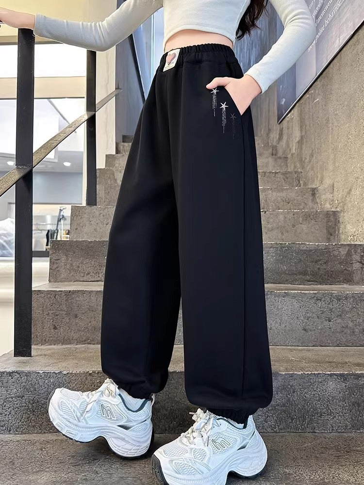Girls' Pants For Big Children'S Loose Fashionable Western-Style Autumn Sports Pants Internet Popular Fried Street Autumn Wear Children'S Sweatpants - Image 3