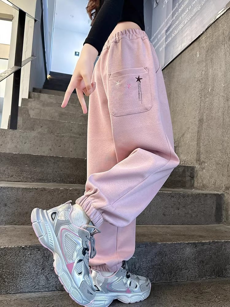 Girls' Pants For Big Children'S Loose Fashionable Western-Style Autumn Sports Pants Internet Popular Fried Street Autumn Wear Children'S Sweatpants - Image 2