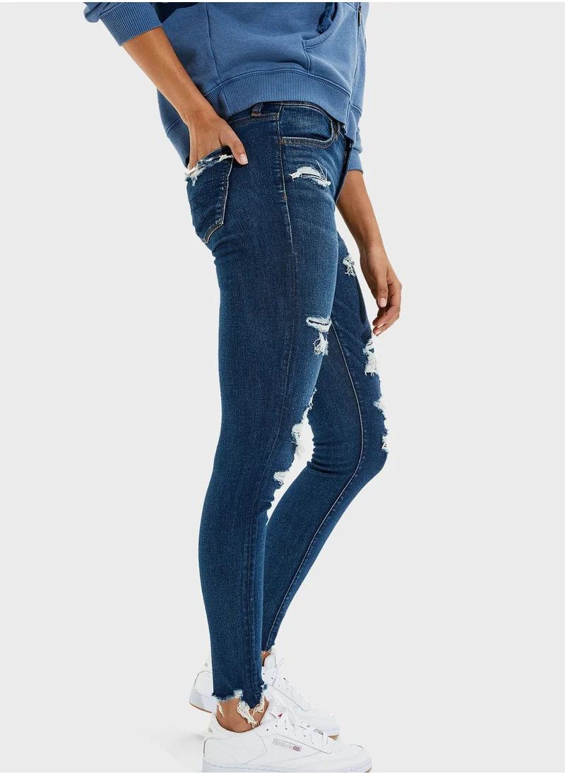 American Eagle Distressed High Waist Jeggings