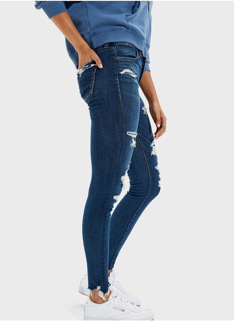 American Eagle - Distressed High Waist Jeggings - Image 1