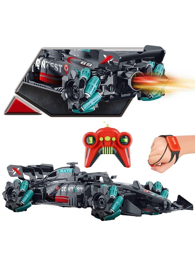 ماجيك واند سيارة ماجيك واند 1:16 قابلة لإعادة الشحن تعمل بالتحكم عن بعد وتصل سرعتها إلى 16 كم/ساعة، مزودة بخاصية الدخان، مع جهازي تحكم عن بعد، وتقنية وين رايدرز دريفت، باللون الأخضر - Image 1