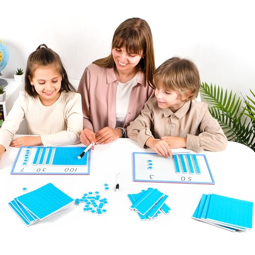 Simply magic 131 PCS Jumbo Magnetic Base Ten Blocks - Place Value Blocks - Math Manipulatives for Elementary Classroom, Number Blocks, Math Counters for Kids, Counting Cubes, Base 10 for 1st 2nd 3rd Grade - Image 4