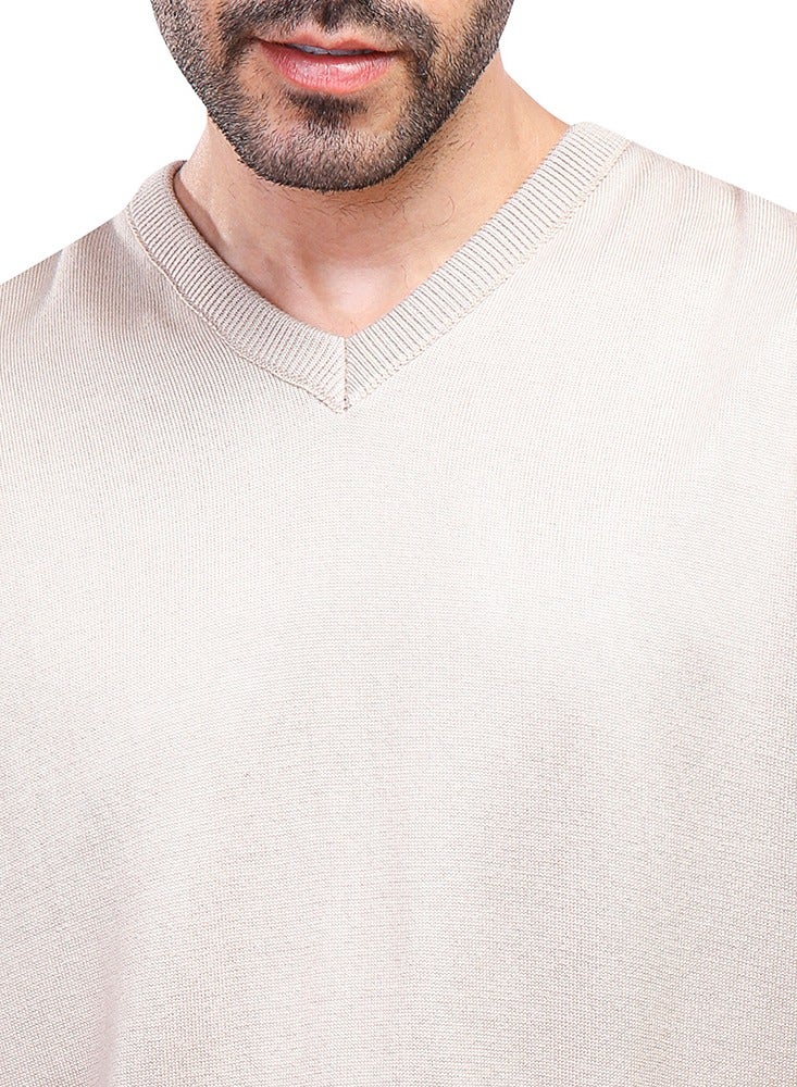 Coup Beige V neck Pullover - Image 3
