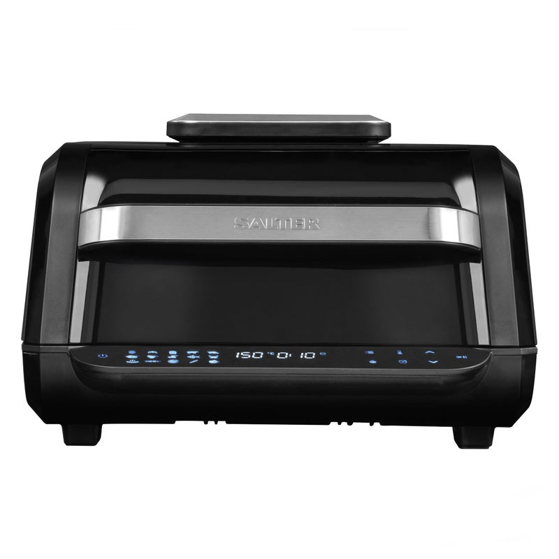 Salter سالتر EK5106 أيرو جريل برو 16 في 1 قلاية هوائية 1700 واط شواية صحية متعددة الطهي على الطاولة مع تحكم باللمس LED سعة 38 لتر قلاية، مقرمش، خبز، تحميص، تجفيف، بيتزا، أسياخ، وظائف مسبقة