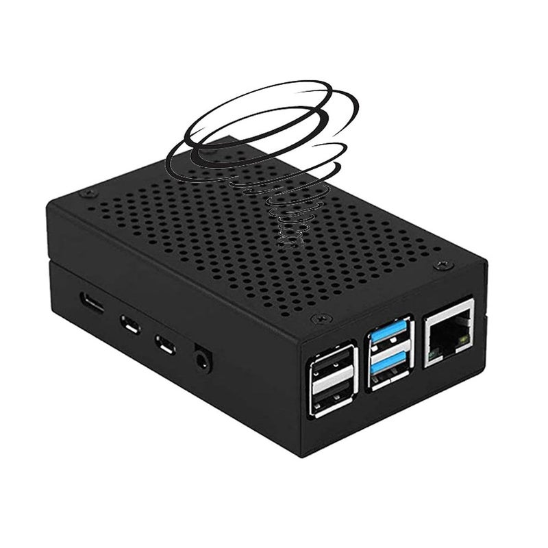 REES52 Aluminum Case for Raspberry 5 Model B Metal Protective for Shell Enclosure for Pi 5 Heat Dissipation with Cooling Fan - Image 3