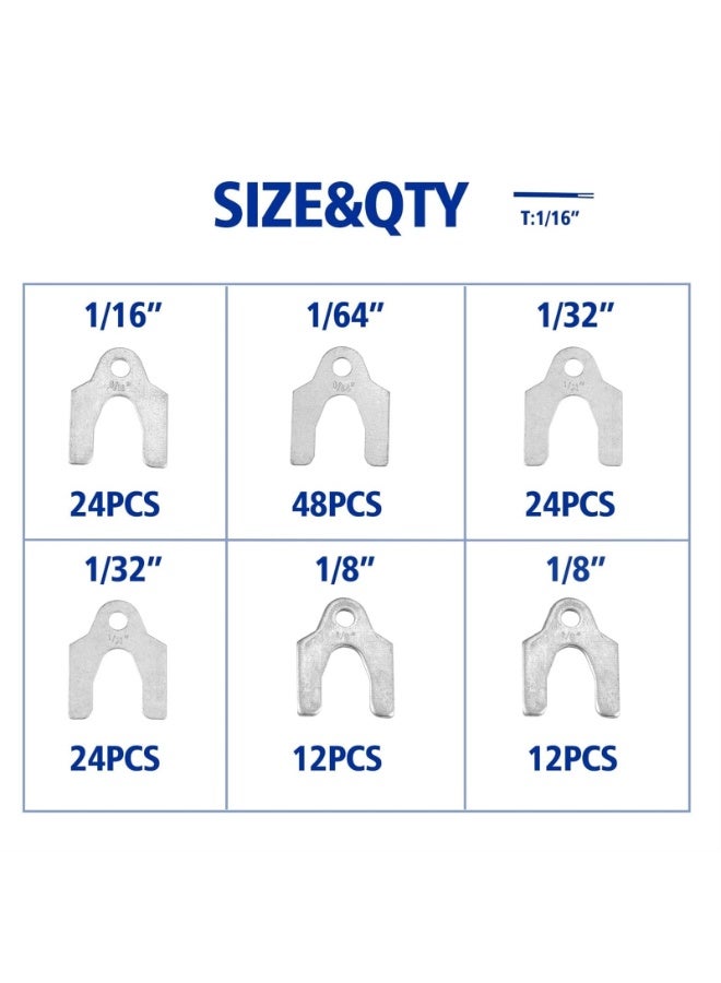 LAMAY Auto Alignment Body Shims Assortment Kit 1/16" 1/64" 1/32" 1/8" (144 Pieces) BUSY-CORNER - Image 2