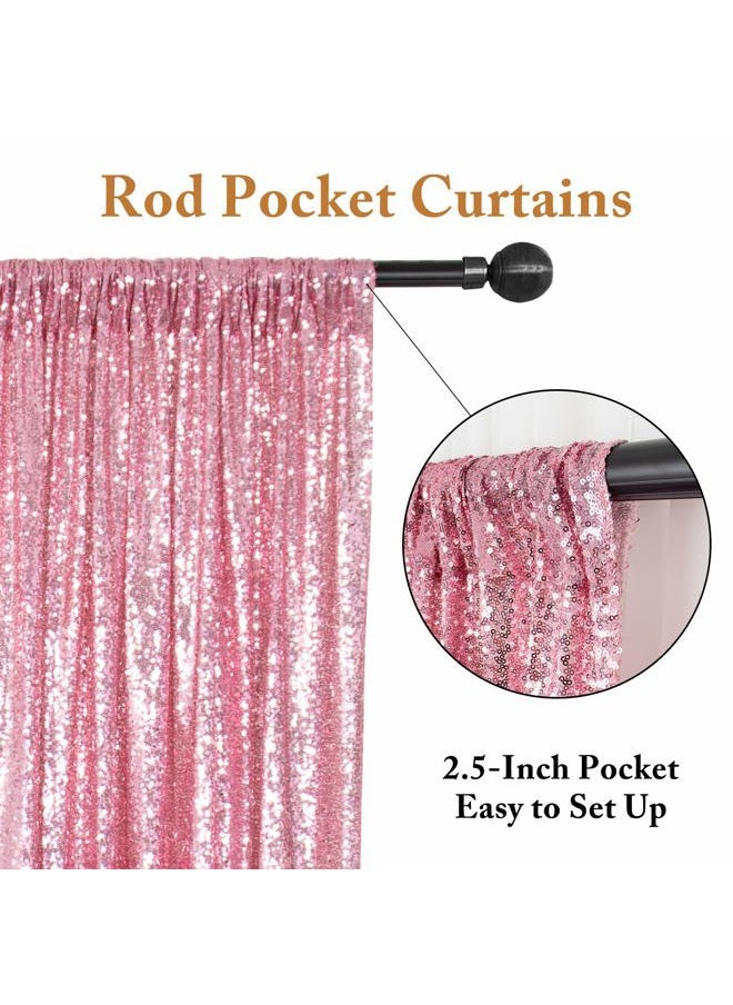 ShinyBeauty 4FTx7FT Sequin Photo Booth Backdrop, Fuchsia Pink Sequin, Sparkling Wedding & Party Backdrop, Christmas Decoration  - Image 3