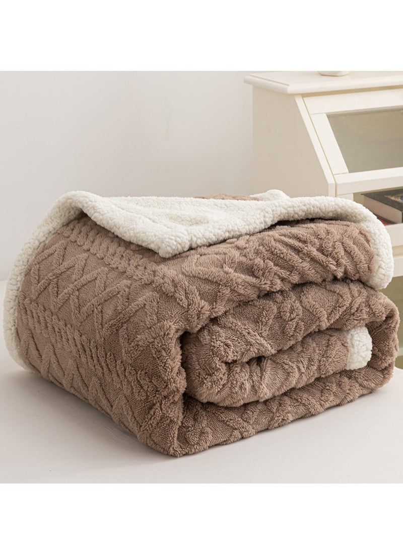 Sharpdo Heavy winter blanket，Thickened Heat-Retaining Winter Lambswool-Coral Flannel Blanket — Super Plush & Cozy Sofa Throw, Size 180×200cm - Image 1