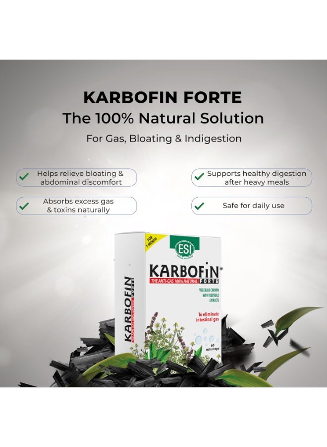 اي اس آي أقراص كاربوفين فورت - فحم نشط مع الشمر والبابونج واليانسون والنعناع لتخفيف الغازات وتحسين الهضم - 60 قرصًا - Image 3