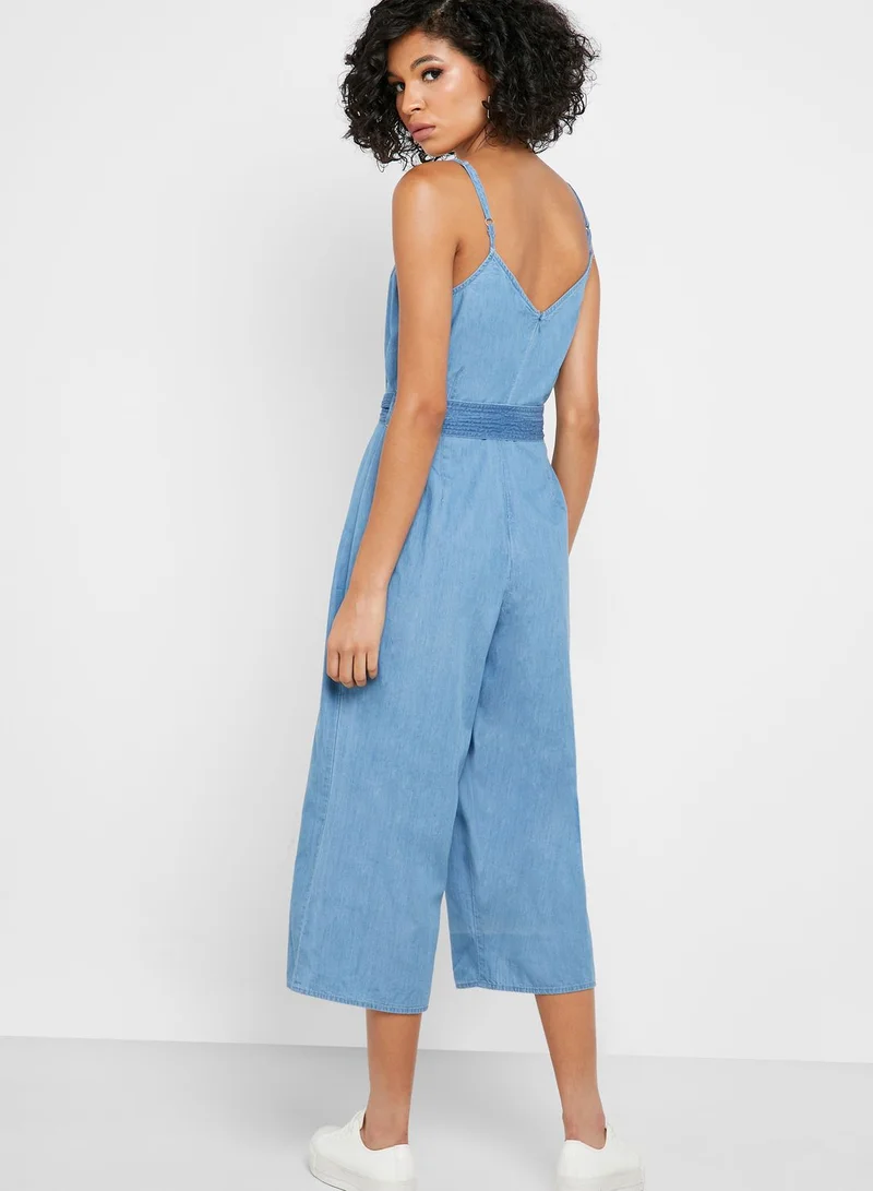 Miss Selfridge Belted Denim Culottes Jumpsuit for Women Best