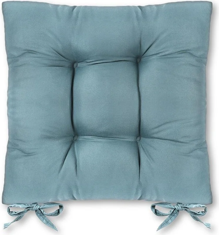 بلونيتي 4-Piece Pouf Soft Chair Cushion 6 Quilted 42X42 cm Blue