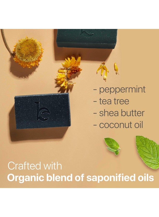 Beauty by Earth Beauty by Earth Charcoal Face Wash Bar Soap - Peppermint Tea Tree Soap Bar Facial Cleanser for Oily Skin, Black Soap Face Cleanser, Acne Cleanser, Acne Face Wash, Women & Mens Face - Image 4