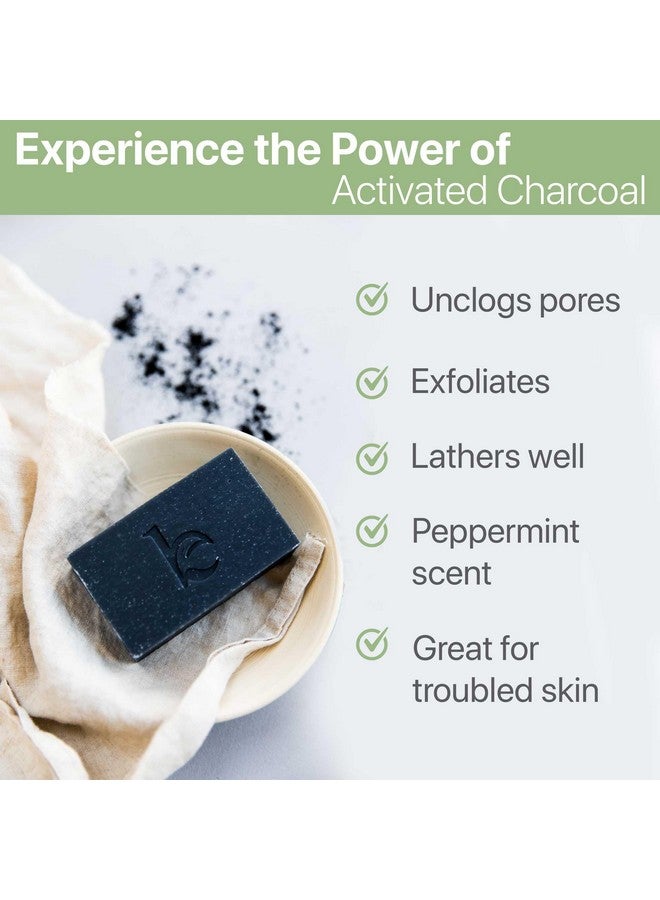 Beauty by Earth Beauty by Earth Charcoal Face Wash Bar Soap - Peppermint Tea Tree Soap Bar Facial Cleanser for Oily Skin, Black Soap Face Cleanser, Acne Cleanser, Acne Face Wash, Women & Mens Face - Image 2