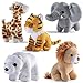 PREXTEX Safari Friends Stuffed Animal Gift Set 5 Small Plush Giraffe Tiger Lion Polar Bear Elephant Zoo Animals Machine Washable Stuffed Animals for Boys Girls Ages 35 - Image 3