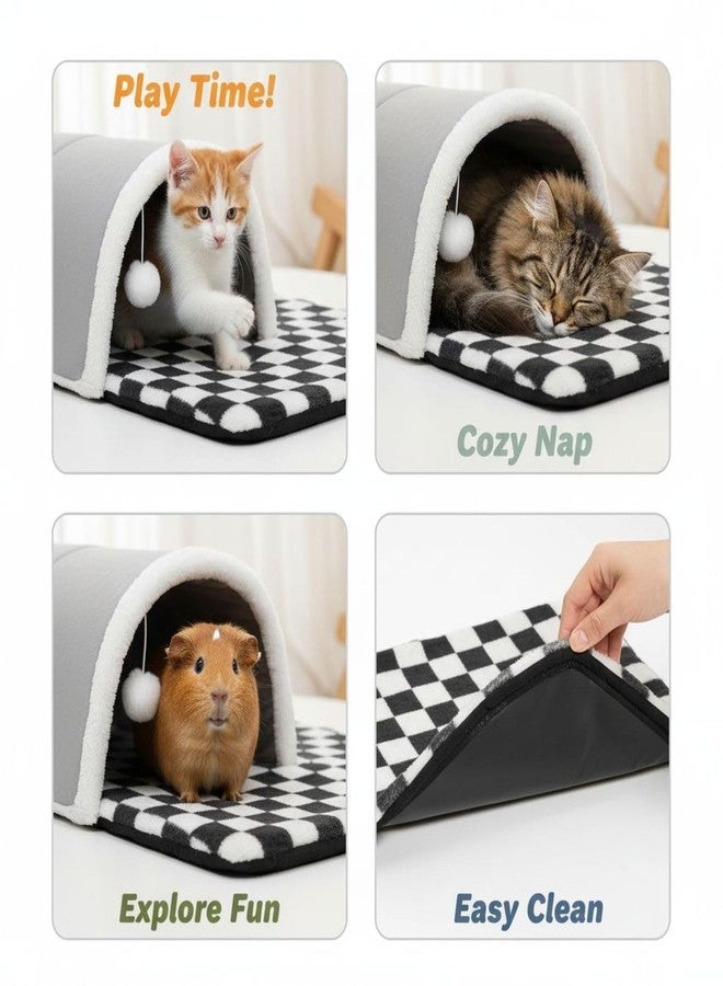 COSYOO Large Guinea Pig Hideout Tunnel with Removable Warm Bed, 3-Cave Small Animal Hideaway Play Tunnel, Cozy Cage Accessories for Hamsters, Chinchillas, Rats - Image 5
