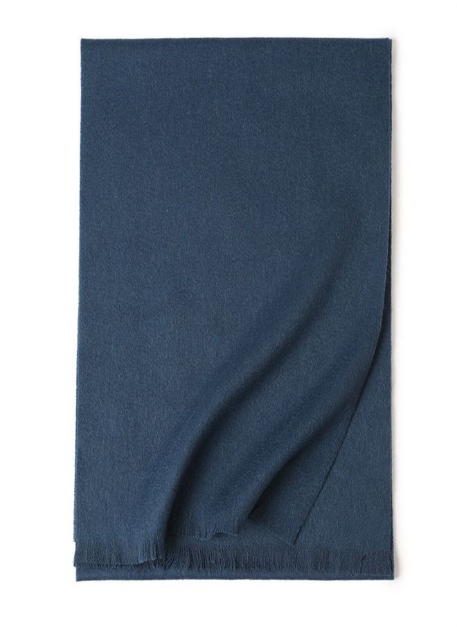 Loquat - Warm Solid Short Beard Wool Scarf - Image 1