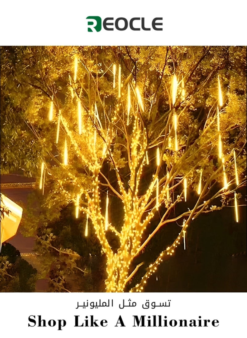 ريوكل أضواء تساقط المطر LED أضواء نيزكية 11.8 بوصة 8 أنابيب أضواء تساقط الثلوج الجليدية للهالوين والحفلات والعطلات والحديقة والشجرة وعيد الشكر والديكور والهواء الطلق  - Image 1