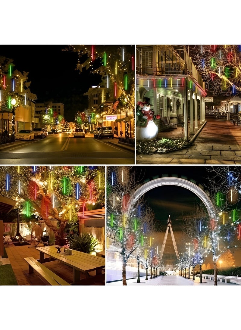 ريوكل أضواء تساقط المطر LED أضواء نيزكية 11.8 بوصة 8 أنابيب أضواء تساقط الثلوج الجليدية للهالوين والحفلات والعطلات والحديقة والشجرة وعيد الشكر والديكور والهواء الطلق  - Image 4