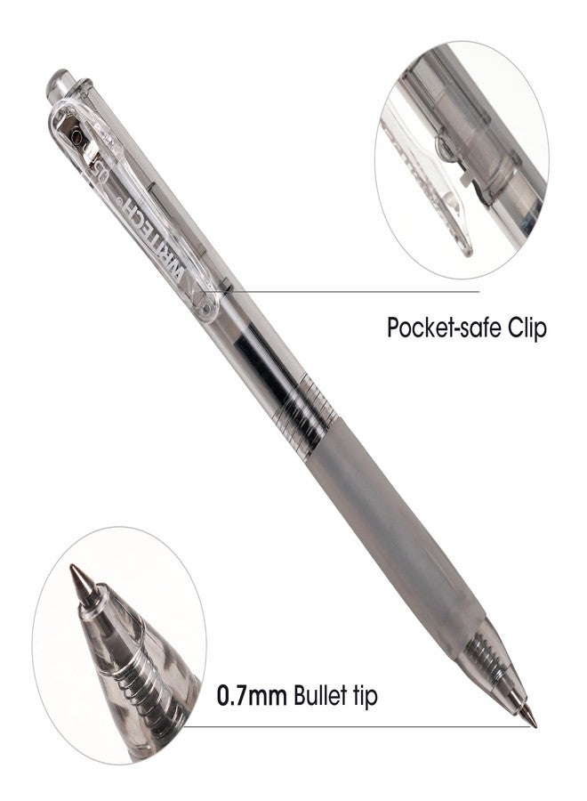 WRITECH Retractable Gel Ink Pens: 0.7mm Medium Point Black Ink Color Pen for Journaling Smooth Writing Fine Tip Quick-dry Ink No Bleed Set 10ct - Image 3