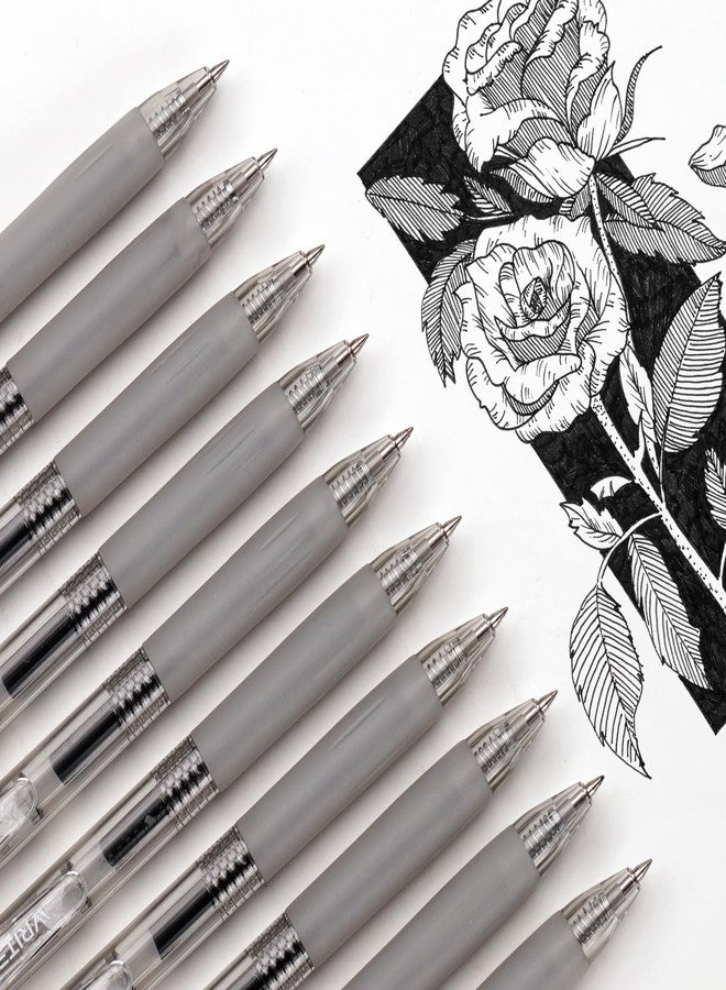 WRITECH Retractable Gel Ink Pens: 0.7mm Medium Point Black Ink Color Pen for Journaling Smooth Writing Fine Tip Quick-dry Ink No Bleed Set 10ct - Image 5