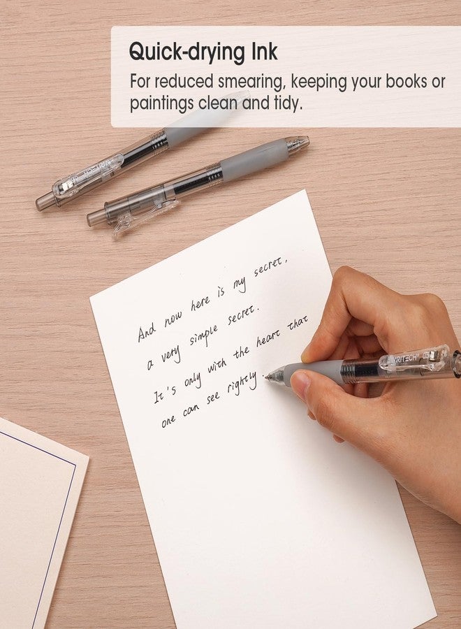 WRITECH Retractable Gel Ink Pens: 0.7mm Medium Point Black Ink Color Pen for Journaling Smooth Writing Fine Tip Quick-dry Ink No Bleed Set 10ct - Image 4