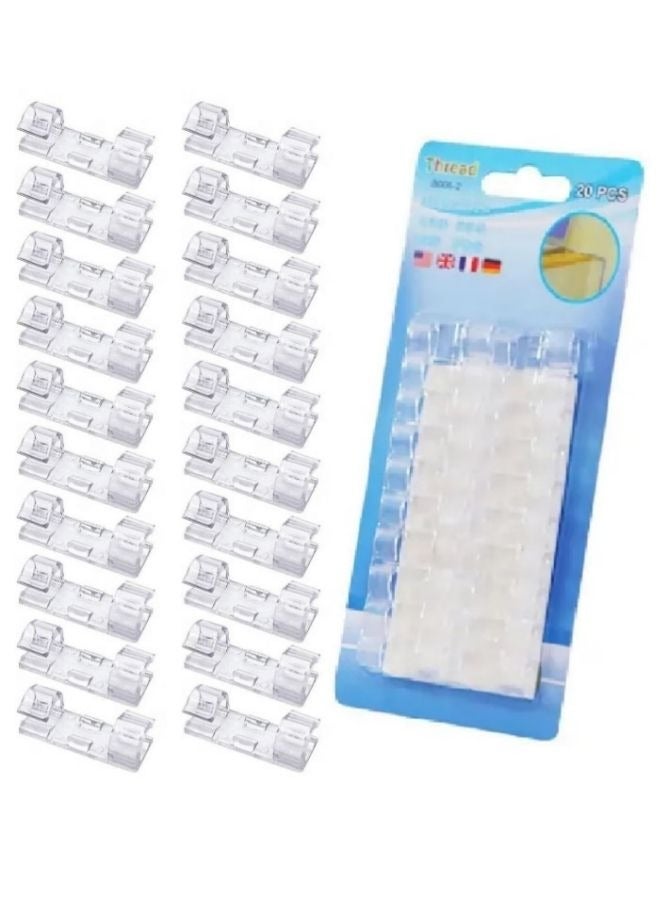 20-Piece Self Adhesive Cable Management Clips, Sticky Wire Cord Organizers Holder For TV - Image 1