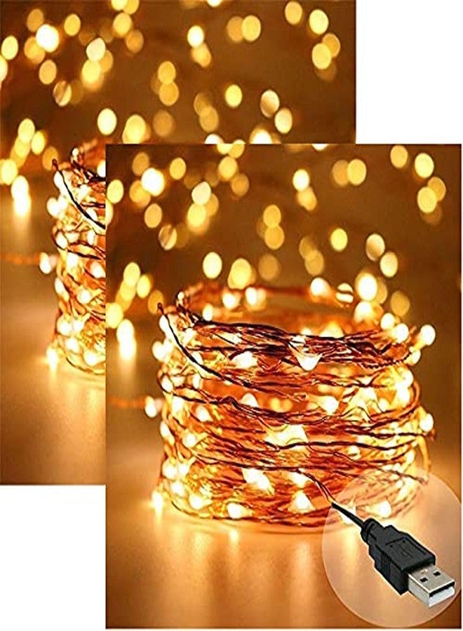 Desidiya® Copper Fairy String Lights with USB Cable for Home Decoration 10 Meters (Pack of 2) - Image 1