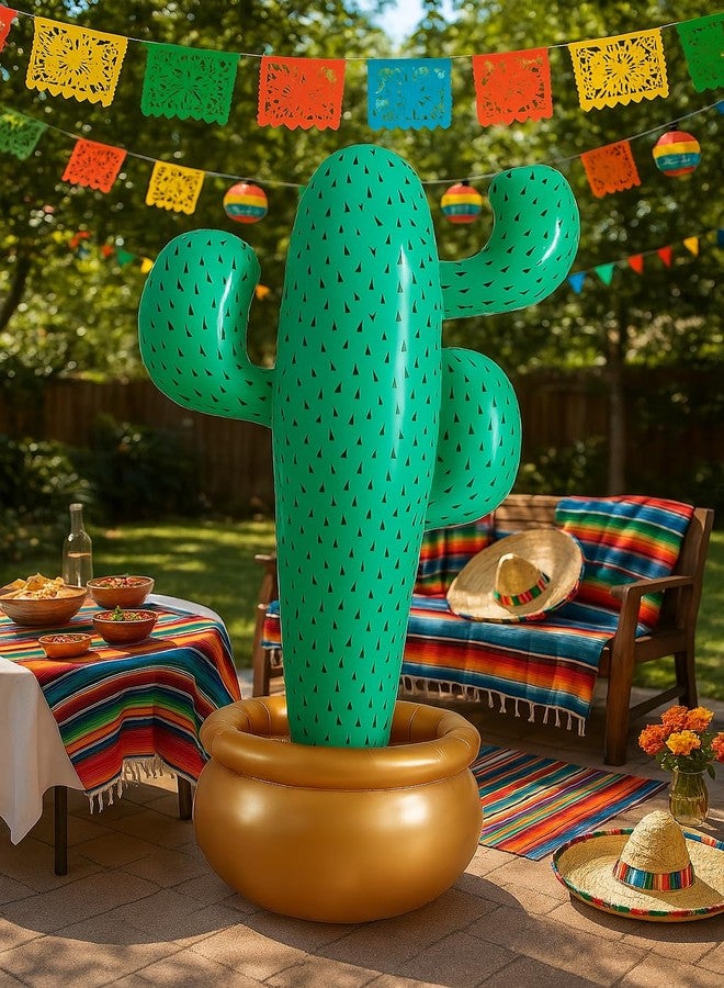 GiftExpress Inflatable 76" Jumbo Cactus Prop Decor, Giant Cactus Tree for Mexicano Fiesta Theme Party Decor, Cinco De Mayo Prop, Hawaiian Pool Party, Desert Western Cowboy Theme Decoration - Image 5