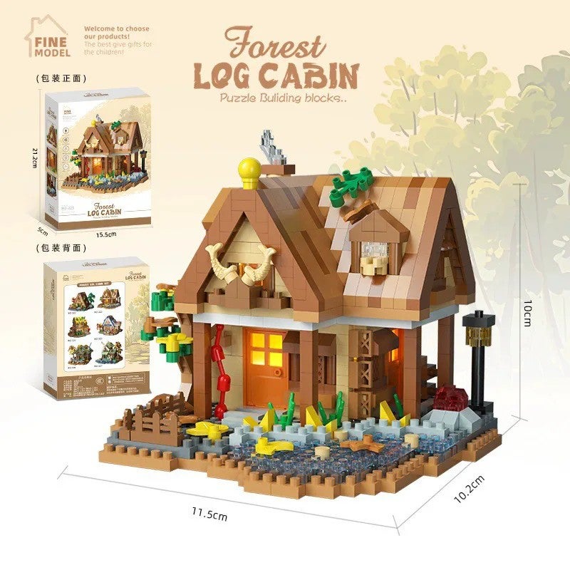 Y&D Pastoral Villa Building Set, DIY Four Seasons Cherry Blossom Tree House, Assembled Forest Cabin Bricks Model Toys, Girl Gifts - Image 1