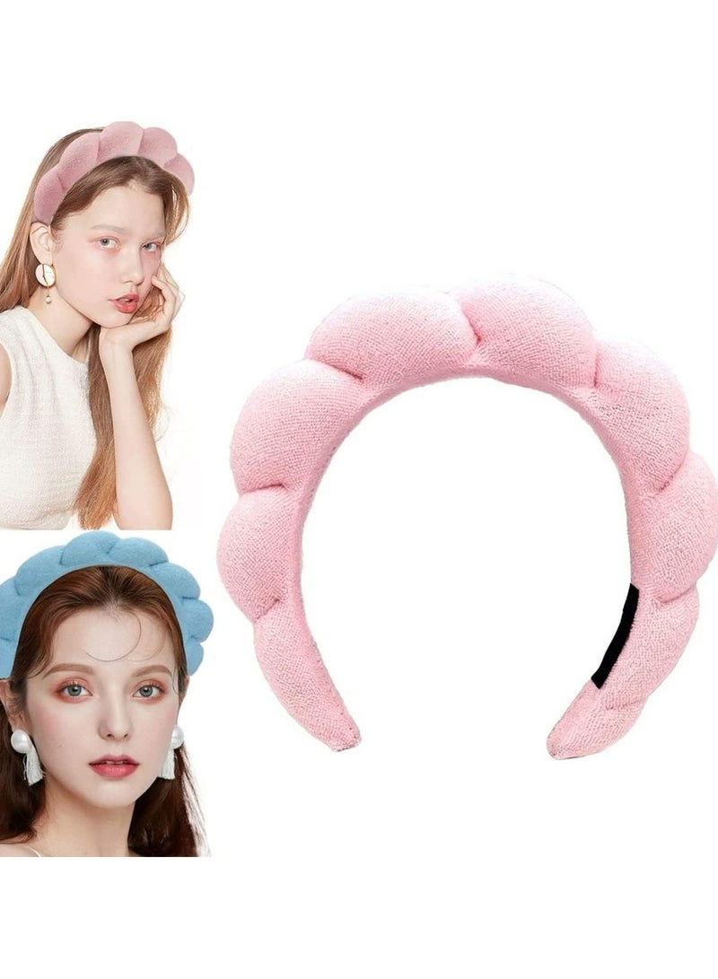 إسكدنيا عصابة رأس سبا للنساء، لإزالة المكياج والاستحمام والعناية بالبشرة (وردي) - Image 3