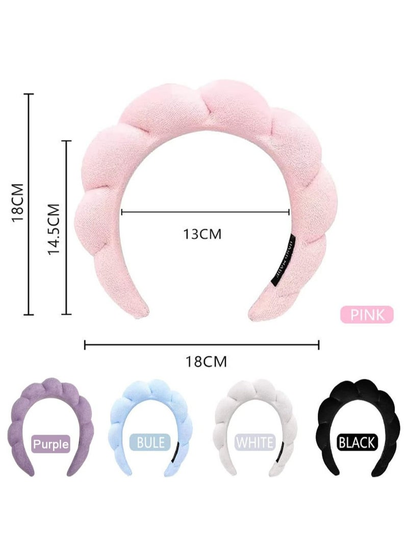 إسكدنيا عصابة رأس سبا للنساء، لإزالة المكياج والاستحمام والعناية بالبشرة (وردي) - Image 2