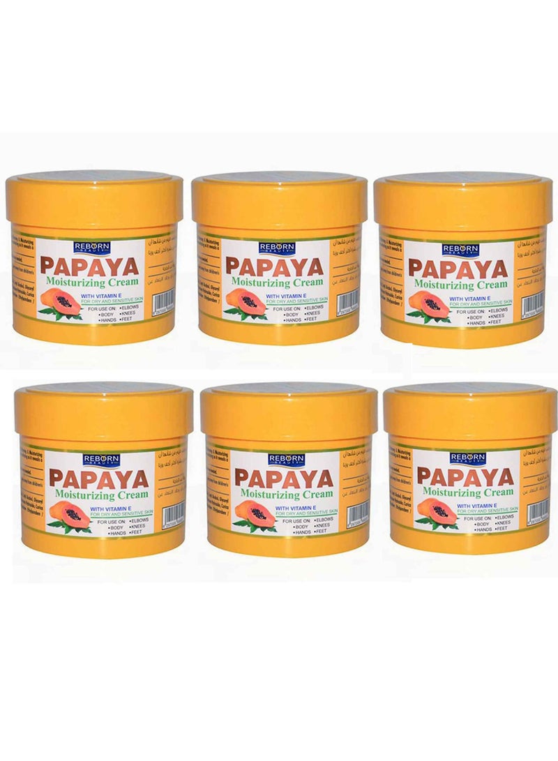 REBORN Face And Body Papaya Moisturizing Cream 500ml (Pack of 6) - Image 1
