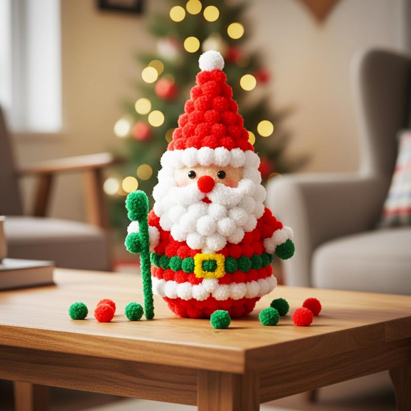 Caydo [400 pcs] - 300 Pieces 1 Inch Red Pom poms with 100 Pieces Wiggle Eyes, Arts and Crafts Pompom Balls for Kids DIY Art Creative Crafts Christmas Decorations - Image 5