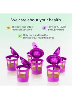 GoodCups 6 Reusable K Cups for Keurig Coffee Makers - BPA Free Universal Fit Purple Refillable Kcups Coffee Filters for 1.0 and 2.0 Keurig Brewers  - Image 3