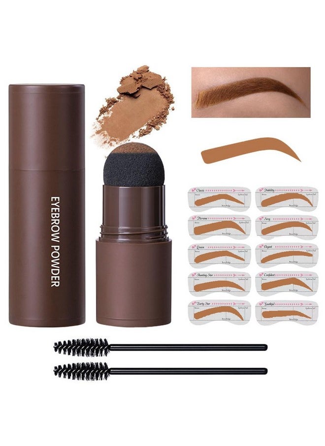 AMY'S DIARY - Eyebrow Stamp Stencil Set Eyebrow Stencils Shaping Kit Longlasting Eyebrow Pomade For Women Girl Crueltyfree Plantillas Para La Cejas (Light Brown) - Image 1