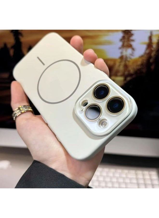 ماركة غير محددة مناسبة لهاتف Iphone 16، مرآة واقية كريستالية رفيعة للغاية، حافظة هاتف محمول مغناطيسية بحلقة دقيقة لهاتف Iphone15Promax، غطاء واقٍ - اللون: Peak Rock White - الموديل المطبق: لهاتف Iphone 15 Plus  - Image 1