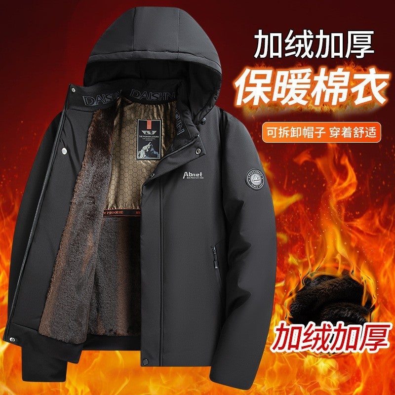2023 New Winter Warm Casual Cotton Clothes For Middle-Aged And Elderly Dads Winter Graphene Black Gold Warm Lock Warm Cotton-Padded Jacket - Image 1